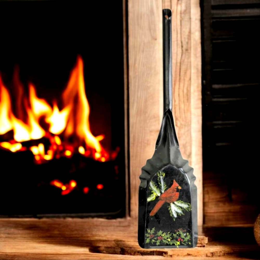 Vintage Coal Shovel, Christmas Cardinal Fireplace Holiday Wall Decor